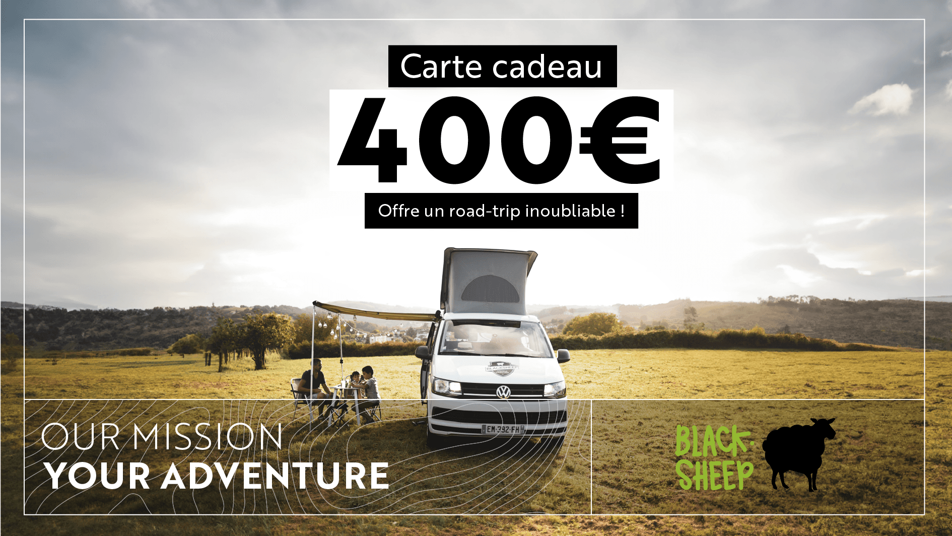 Cartes cadeaux Blacksheep pour offrir la vanlife ses proches